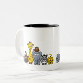 Cartoon Oerwouden Tweekleurige Koffiemok (Voorkant links)