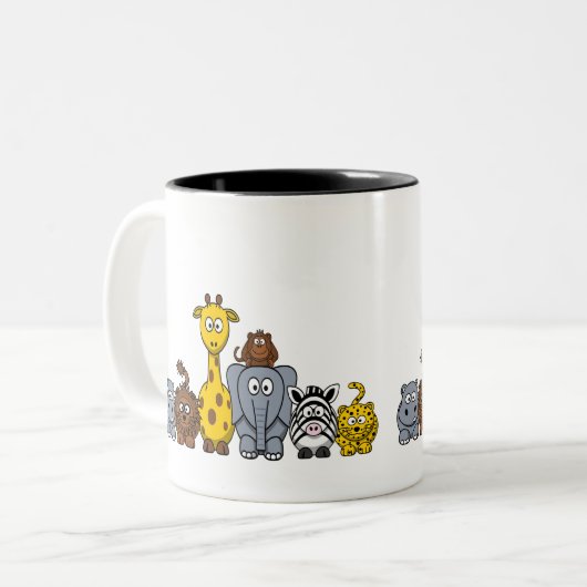 Cartoon Oerwouden Tweekleurige Koffiemok (Voorkant links)