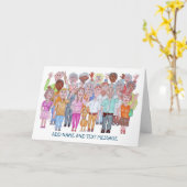 Cartoon of Sad People Waving Goodbye Card Kaart (Gele Bloem)