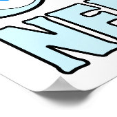 Cartoon ogen met bril NERD Poster (Hoek)