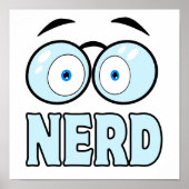 Cartoon ogen met bril NERD Poster (Voorkant)