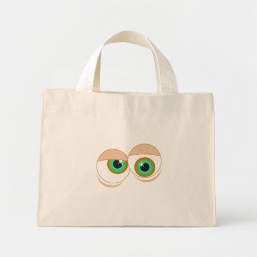Cartoon ogen mini tote bag (Voorkant)
