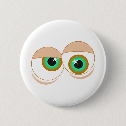 Cartoon ogen ronde button 5,7 cm (Voorkant)