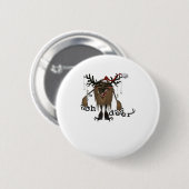 Cartoon Oh Deer Funny Reindeer Holiday Gamer Gift  Ronde Button 5,7 Cm (Voorkant /achterkant)