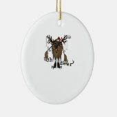 Cartoon Oh Deer Funny Reindeer Holiday GamOrnament Keramisch Ornament (Rechts)