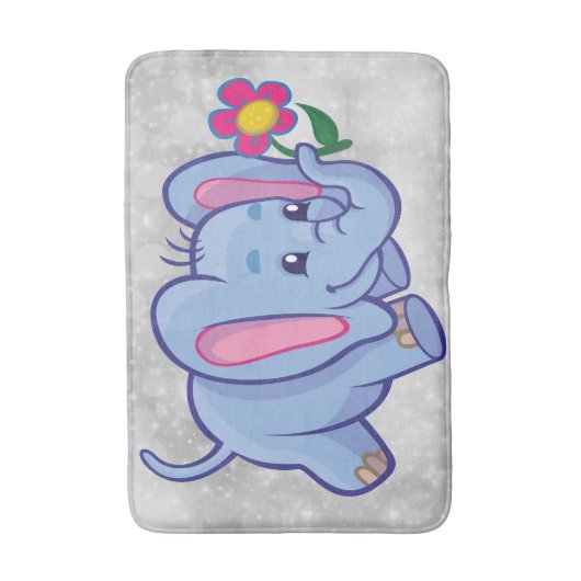 Cartoon olifant badmat (Voorkant Verticaal)