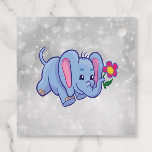 Cartoon olifant bedankjes labels (Achterkant)