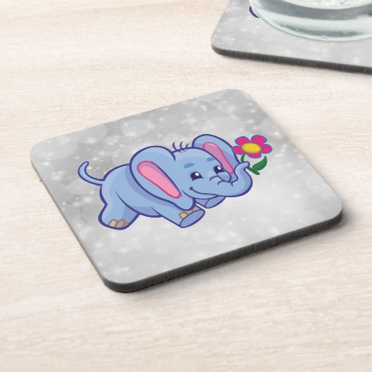 Cartoon olifant bier onderzetter (Linkerzijde)