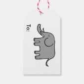 cartoon olifant cadeaulabel (Voorkant)