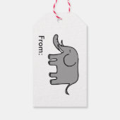 cartoon olifant cadeaulabel (Achterkant)
