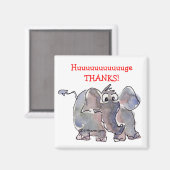 Cartoon olifant dank u geschenkmagneet magneet (Voorkant / Achterkant)