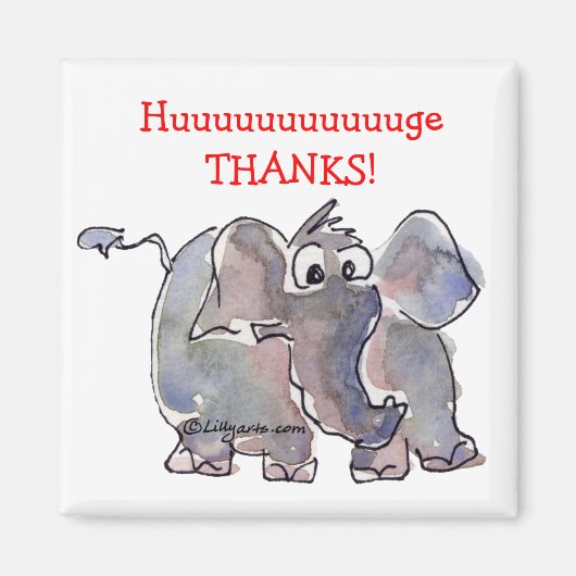 Cartoon olifant dank u geschenkmagneet magneet (Voorkant)