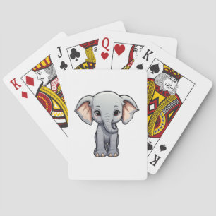 Cartoon olifant illustratie pokerkaarten