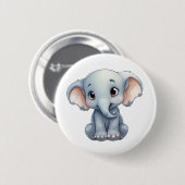 Cartoon olifant illustratie ronde button 5,7 cm (Voorkant /achterkant)