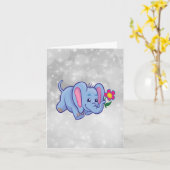 Cartoon olifant kaart (Gele Bloem)