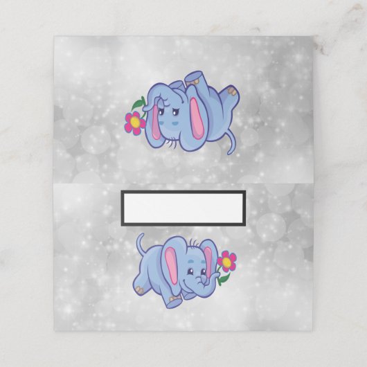 Cartoon olifant plaatskaartje (Buitenkant ongevouwen)