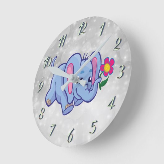 Cartoon olifant ronde klok (Hoek)