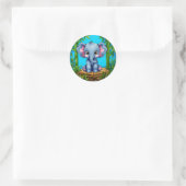 Cartoon Olifant Ronde Sticker (Tas)