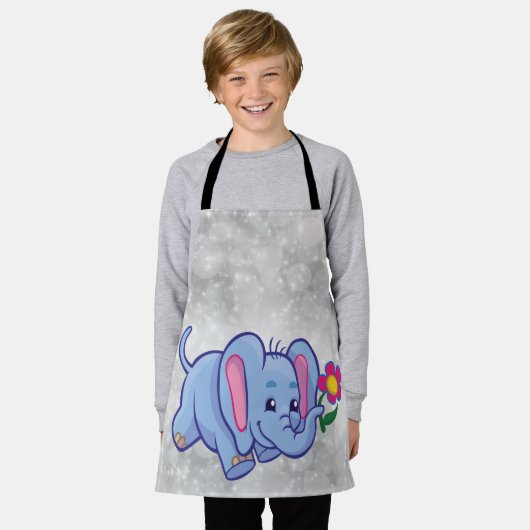 Cartoon olifant schort (Gedragen)