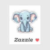 Cartoon-olifant Sticker (Vel)