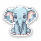Cartoon-olifant Sticker (Voorkant)