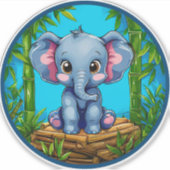 Cartoon Olifant Sticker (Voorkant)