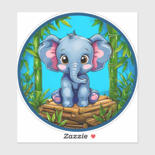 Cartoon Olifant Sticker (Vel)