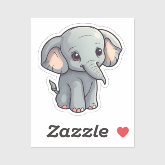 Cartoon-olifant Sticker (Vel)