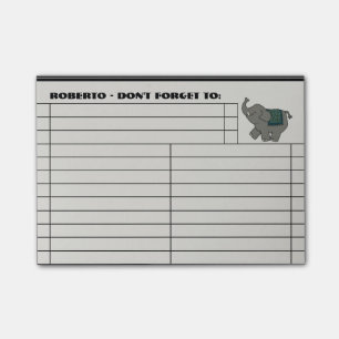Cartoon olifant te doen lijst - gepersonaliseerd post-it® notes