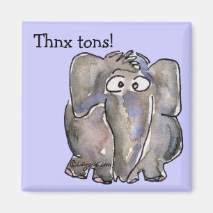 Cartoon Olifant Thnx Tons Magnet