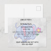 Cartoon olifant uitnodiging briefkaart (Voorkant / Achterkant)