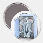 Cartoon olifant zit in een koelkast magneet (Voorkant / Achterkant)