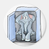 Cartoon olifant zit in een koelkast magneet (Voorkant)