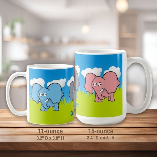 Cartoon Olifanten Koffie Mok
