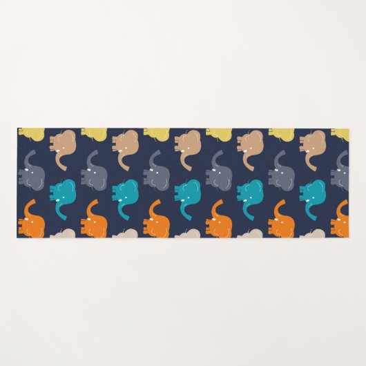 cartoon olifanten yogamat (Voorkant (horizontaal))