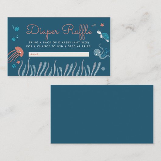 Cartoon onder het Baby shower van het Zee Informatiekaartje (Voorkant / Achterkant)