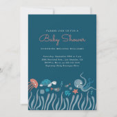 Cartoon onder het Baby shower Zee Ocean Critters Kaart (Voorkant)