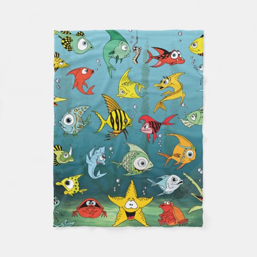 Cartoon onderwater fleece deken (Voorkant)