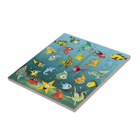 Cartoon onderwater tegeltje (Zijkant)