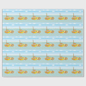 cartoon onderzeeboot cadeaupapier (Vlak)