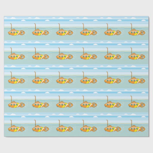 cartoon onderzeeboot cadeaupapier (Vlak)