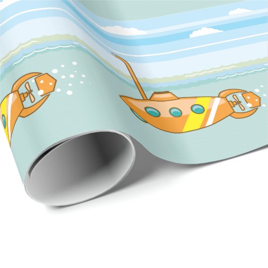 cartoon onderzeeboot cadeaupapier (Rol Hoek)