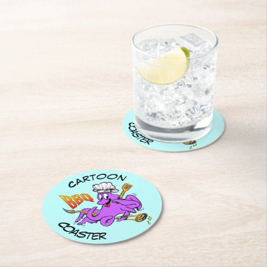 Cartoon Onderzetter: Cute BBQ Octopus Onderzetter (Insitu)