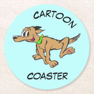 Cartoon Onderzetter: Cute Running Dog Onderzetter