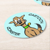 Cartoon Onderzetter: Cute Sitting Dog Onderzetter (Gebogen)