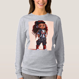 Cartoon ontwerp T-shirt Meisje