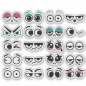 Cartoon Oog Uitdrukkingen Vinyl Stickers (Voorkant)