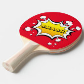 Cartoon OOPS en SMASH Tafeltennisbatje (Voorkant Gekanteld)