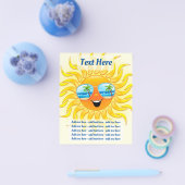 Cartoon op de zomerzon met zonnebril flyer (Enkel)