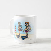 Cartoon; Op duikvakantie gaan. kaart Koffiemok (Voorkant links)